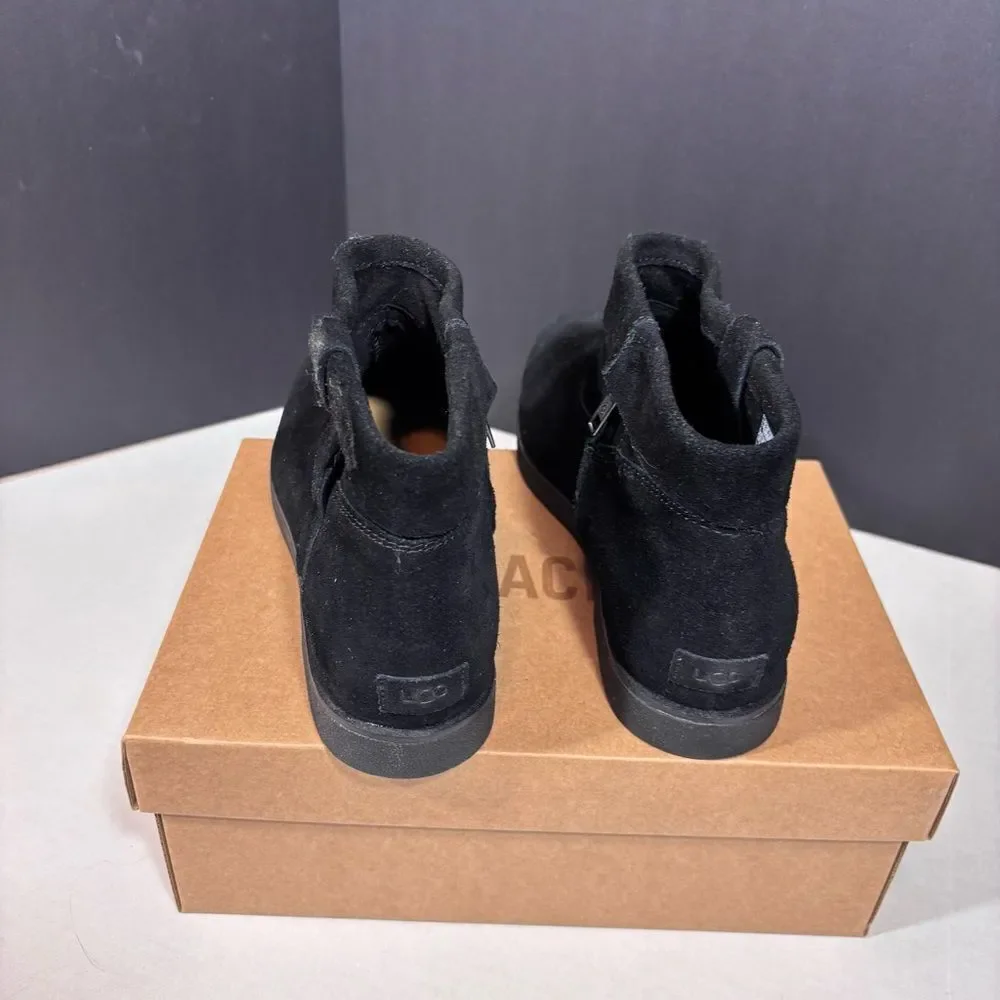 UGG Women’s Josefene Cuff Boot Black Suede Size 10 Excellent Condition